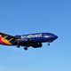 A Southwest Airlines plane approaches the runway at Ronald Reagan Washington National Airport (DCA) in Arlington, Virginia, on April 2, 2022.